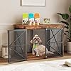 VOPEAK 31″ Dog Crate Furniture, Chew Resistant Kennel for Small Medium Dogs Puppy, Heavy Duty Dog Crate Kennel Indoor, Wooden End Table for Bedroom Living Room, Farmhouse
