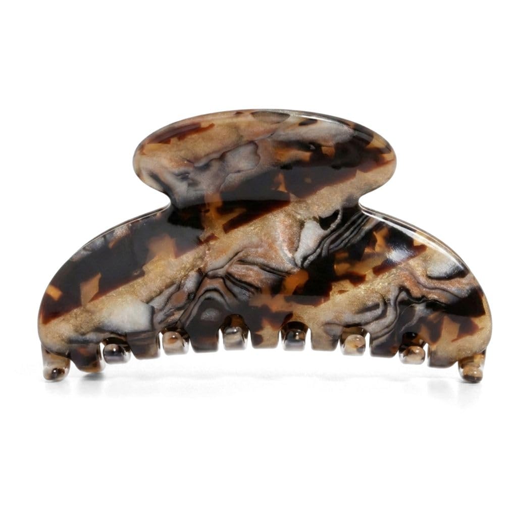 France Luxe French Hair Clip, Medium Couture Claw Clip, Secure Hold, Brown