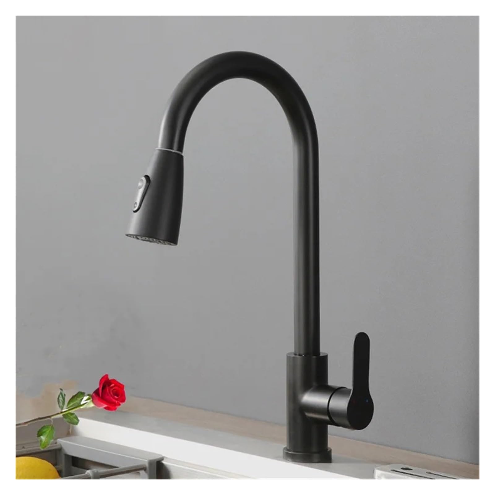 Jvddi Nero Kitchen Faucets Brushed Nickel Pull Out Sink Water Tap Deck Mounted Stream Sprayer Head(Nero)