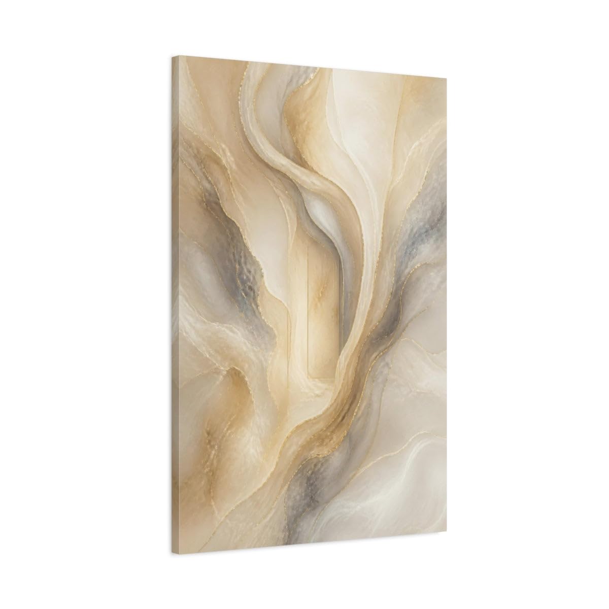 Veiled Golden Doorway Canvas Print – Living Room, Above Console Table 24×36 inch (60×90 cm) - Vertical / 1.25 inch (3 cm)