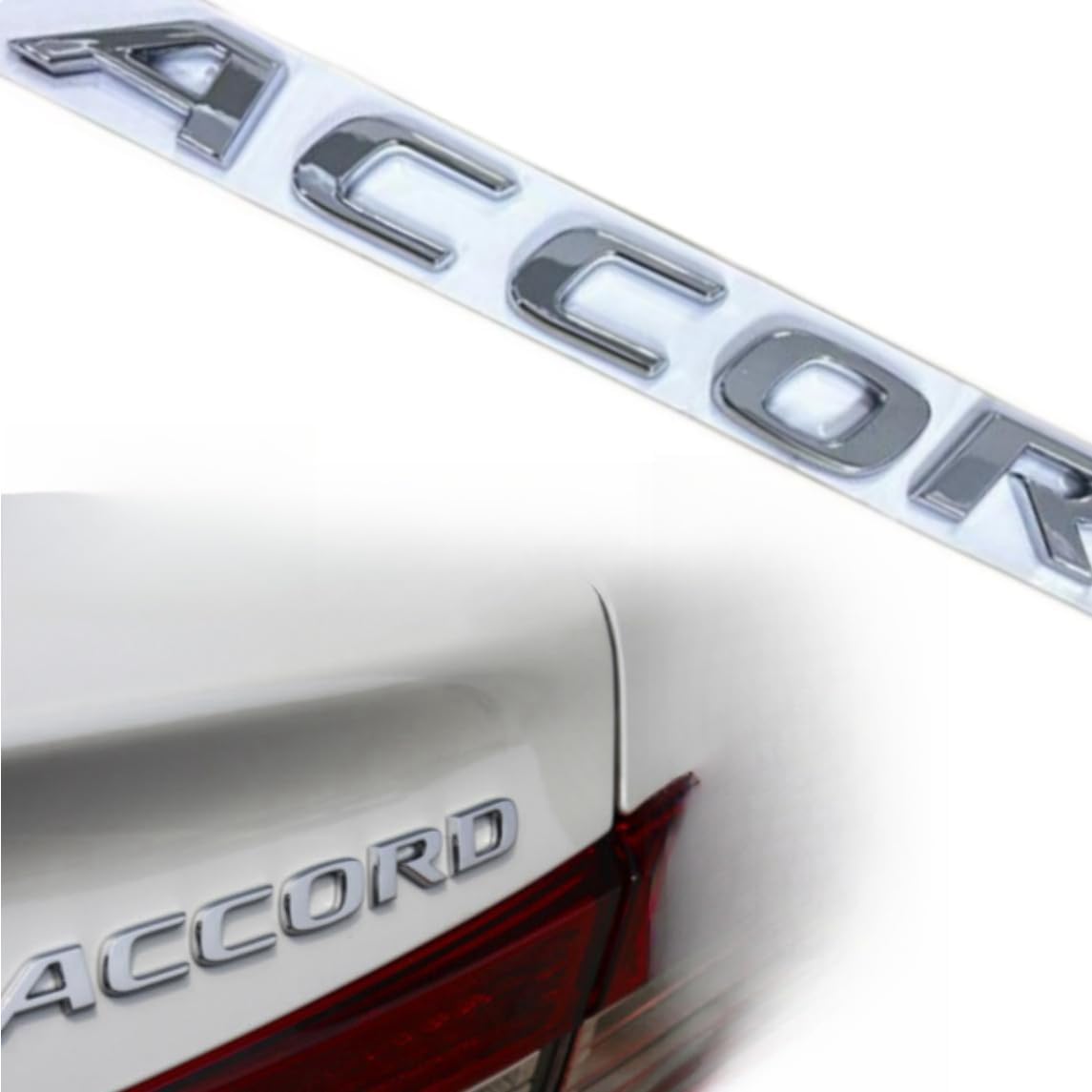 Car 3D Rear Tail Letter Emblem Replacement for Accord,Car Badge Decals Logo Trunk Decoration Emblem Modification (A Black)