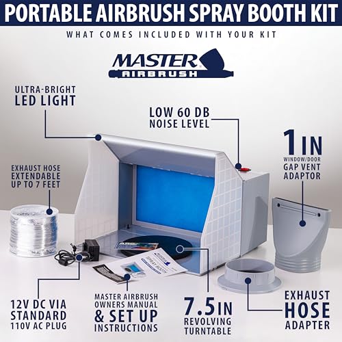 Image of Master Airbrush Portable Airbrush Spray Booth with Exhaust Fan, LED Light