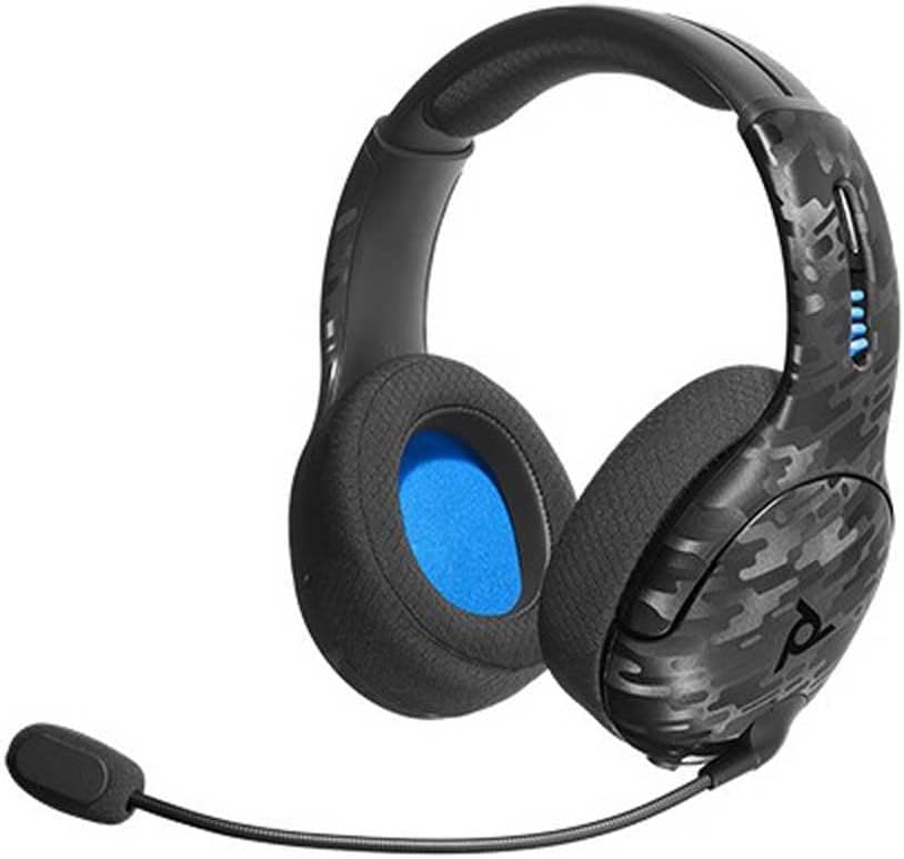 PDP LVL50 Wireless Power Stereo Gaming Headset with Noise Cancelling Microphone: Compatible with PS5/PS4/PS3 Console/PC Windows 10, Comfortable Lightweight Headphones, (Black Camo/Camouflage)