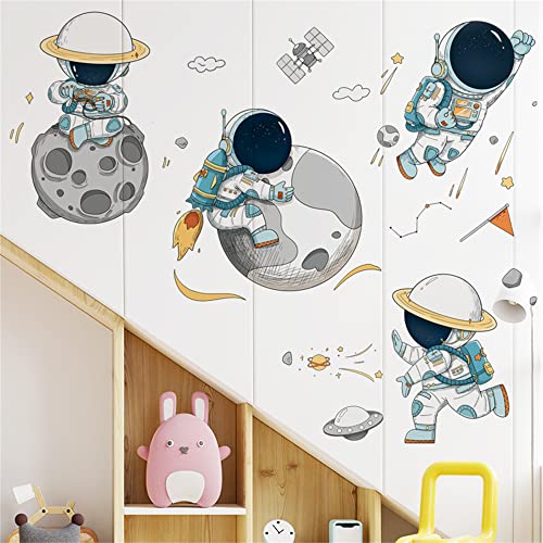 Astronaut Wall Decals, Removable Pvc Universe Space Wall Stickers For Bedroom Living Room Kid's Room Kindergarten, Art Window Door Cabinet Corridor Nasa Wall Decor Murals (Astronaut 1) #TOP2