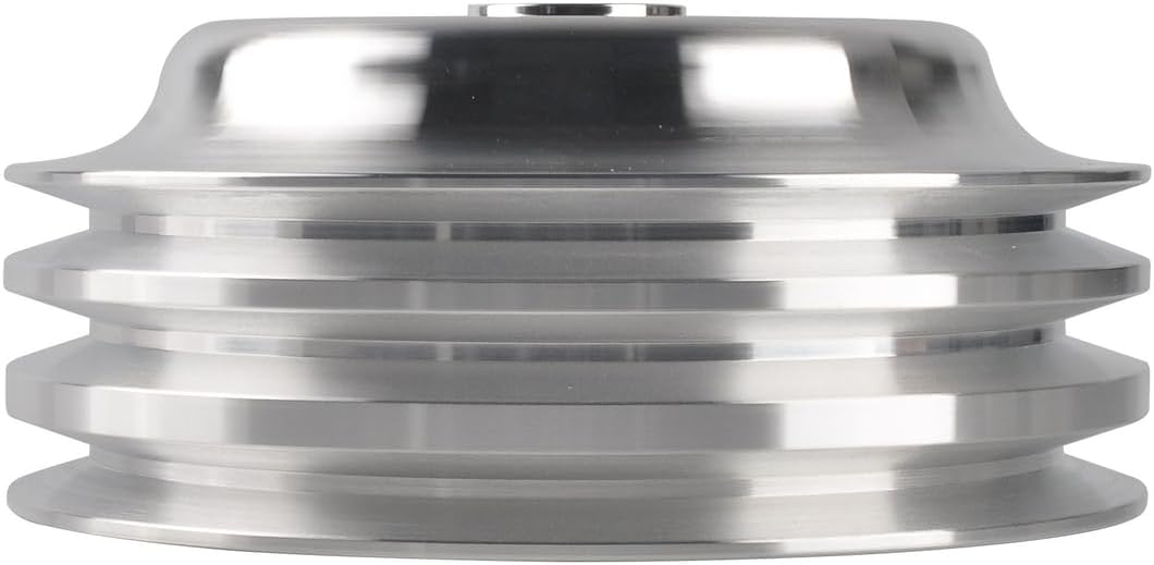 Heavy-Duty Chrome Aluminum 2-Groove Water Pump & 3-Groove Crankshaft Pulley Kit - Perfect Fit for SBC Chevy 265-400 V8 (Long Water Pump LWP)