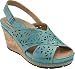Earth Aries Women Open Toe Leather Wedge Sandal