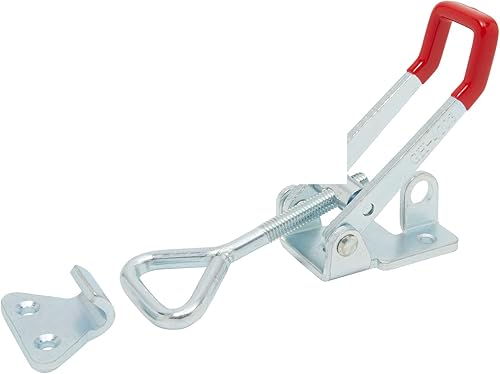 Miniatura 4 de Abrazadera de pestillo de palanca ajustable, paquete de 4, 8 x 1.7 pulgadas, cierre de sujeción de capacidad de 1320 libras para armarios, puertas y