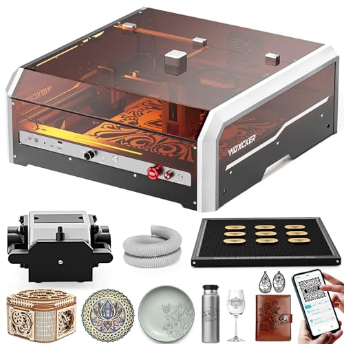 20W Laser Engraver and Cutter Machine, Woxcker L8 MAX Pre-Assemble All-in-one Enclosure with Air Assist, Camera, Honeycomb, 40000mm/min Laser Cutter and Engraver Machine for Wood Metal Acrylic, etc.