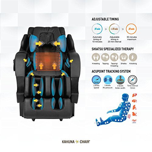 Kahuna Superior Massage Chair with SL-Track Rollers - SM-7300(Black) - Top Performance with SL-Track 6 Rollers for The Best Relaxing Mass...