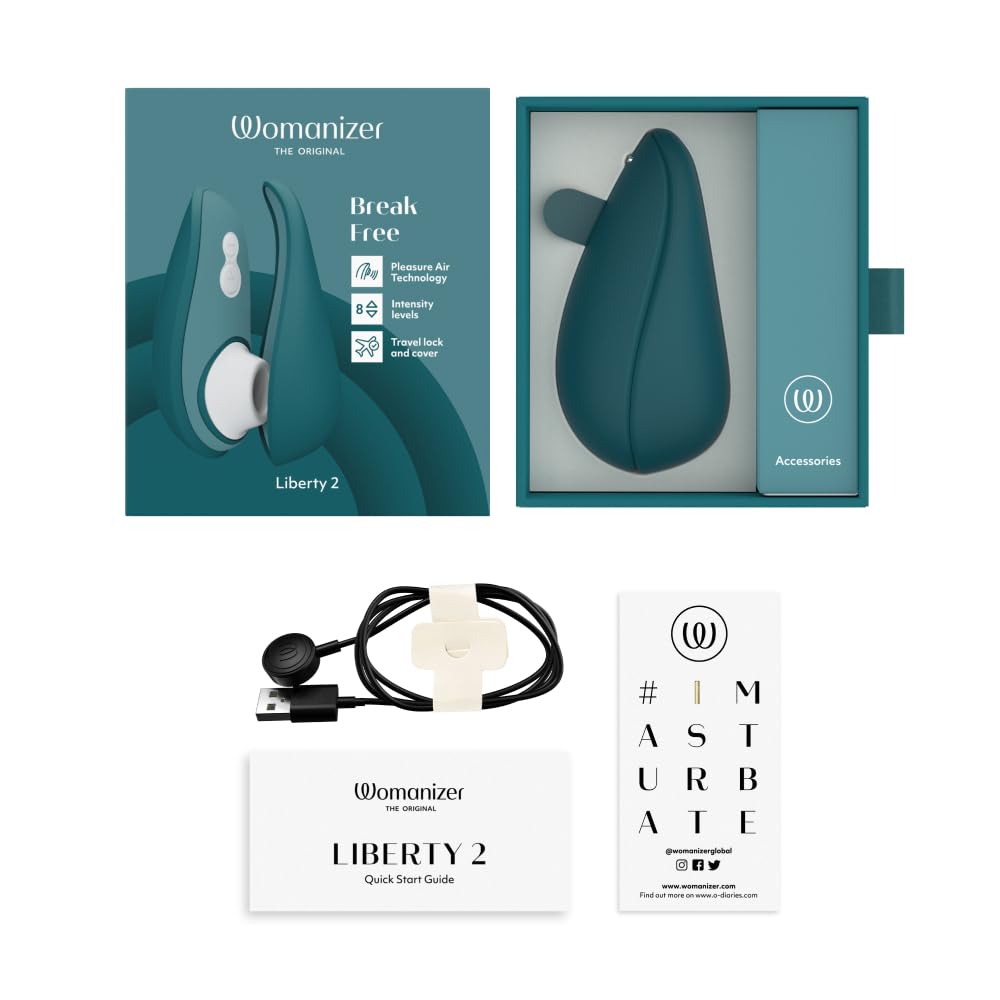 Womanizer Liberty 2 Sex Toy Pleasure Air – Vibratore Succhia Clitoride – Stimolatore Clitorideo per Donne e Coppie – Sex Toy per il Risucchio – Impermeabile – Ricaricabile | Petrolio