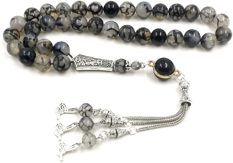 ALBASHAN Tasbih gemstone agate Turkish jewelry with Onyx ramadan eid gift misbaha muslim bracelet arabic rosary islamic accessoires Eid gift