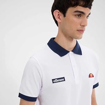 ellesse Men's Lessepsia Polo Shirt, White/Navy