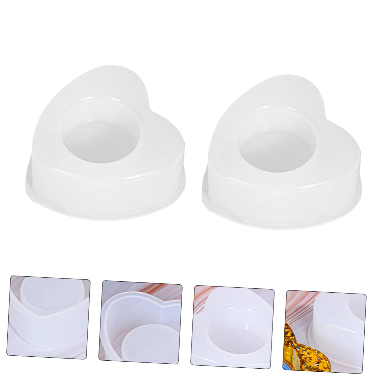 ARTIBETTER 5 Set Stampo Epossidico Di Cristallo Per Candele Cera Stampo Per Saponi Stampo Manuale Stampo in Silicone Fai Da Te Stampo Epossidico Fai Da Te Bianca 2 Pezzi * 5