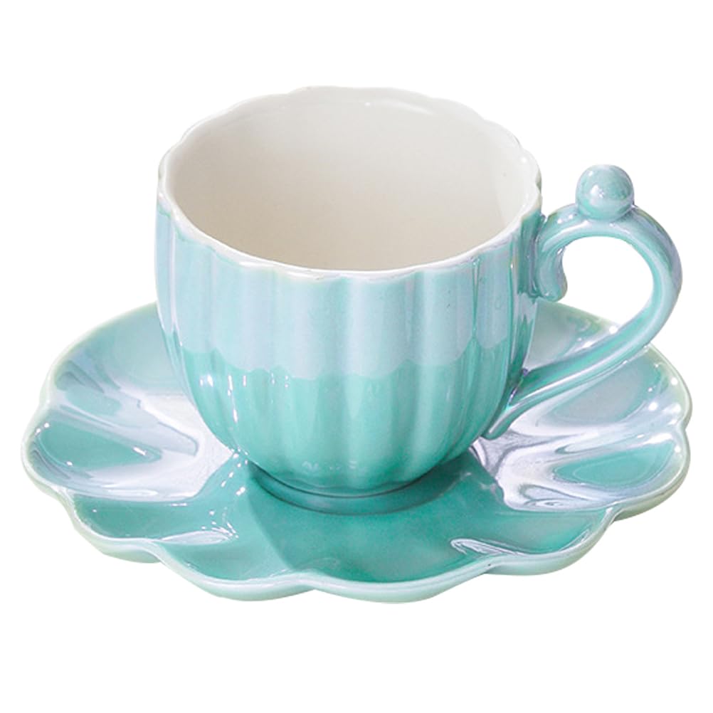 BESTonZON Shell-kaffeetasse Muschelschale Aus Keramik Tischdekoration Untertasse Vintage Tassen Muscheln Kaffeetassen Dekorativer Keramikbecher Einfache Moderne Tasse Euro Retro-becher Perle Küche, Haushalt & Wohnen
