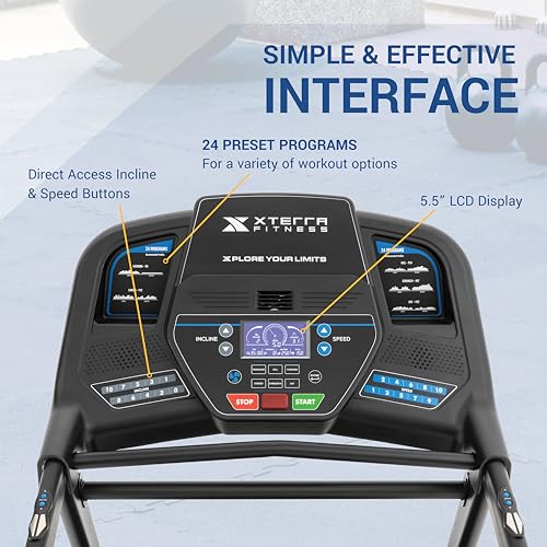 XTERRA Fitness Sport Series Premium Folding Smart Treadmill, Handlebar Speed and Incline Controls, Large XTRASoft Cushioned Running Deck, Built-in FTMS-Enabled Bluetooth with XTERRA+ Fitness App - Image 3