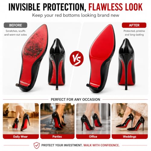 Image of Transparent Anti-Slip Sole Protector, 39-Inch Roll (5x39in) | Silicone Trimmable Anti-Slip Sole Guard, Durable Cover for High Heels & Dress Shoes