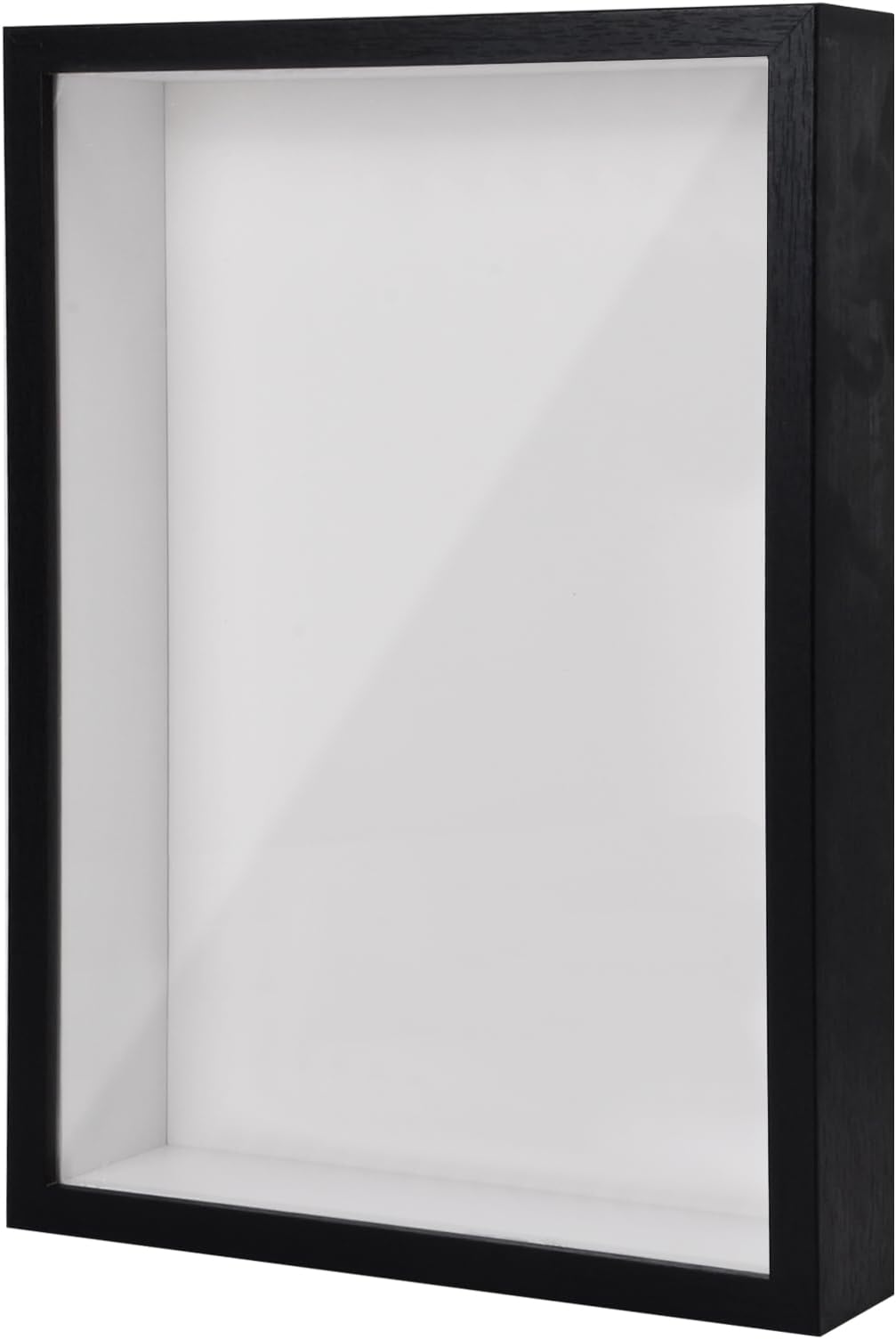 3D Shadow Box A4, 22.7x31.4 cm Deep Box Photo Frame for Tabletop and Wall, Wooden 3D Picture Frame Display Box for Crafts Memorabilia Flower Tickets Medal (Black 3CM)