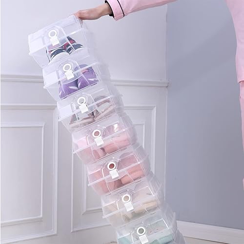 Miniatura 4 de Zerodeko Caja de almacenamiento de zapatos de plástico caja gruesa antipolvo caja de zapatos transparente grande para hombres y mujeres blanco