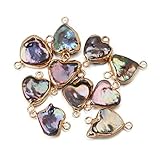 Colgante de Perla de Agua Dulce Natural corazón Colgantes de Conector de Doble Agujero para fabricación de joyería DIY Collares Accesorios Professional Design