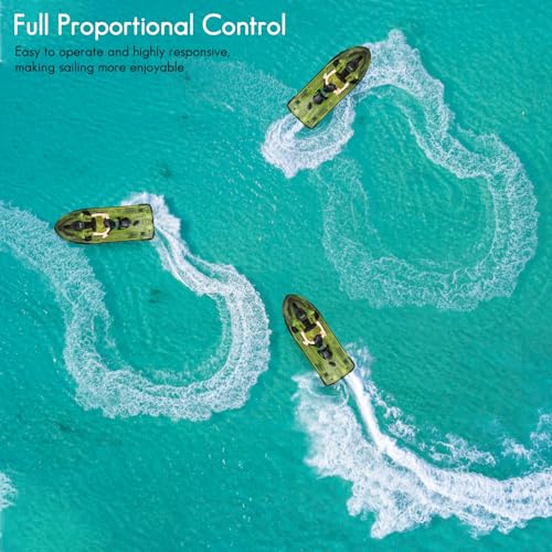 Ferngesteuertes Boot,RC Boot mit LED-Licht für Kinder und Erwachsene, 2,4GHz Speedboat RC Rennboote mit 3 Akkus, Selbstregulierung RC-Motorboot Poolspielzeug für Pools und Seen