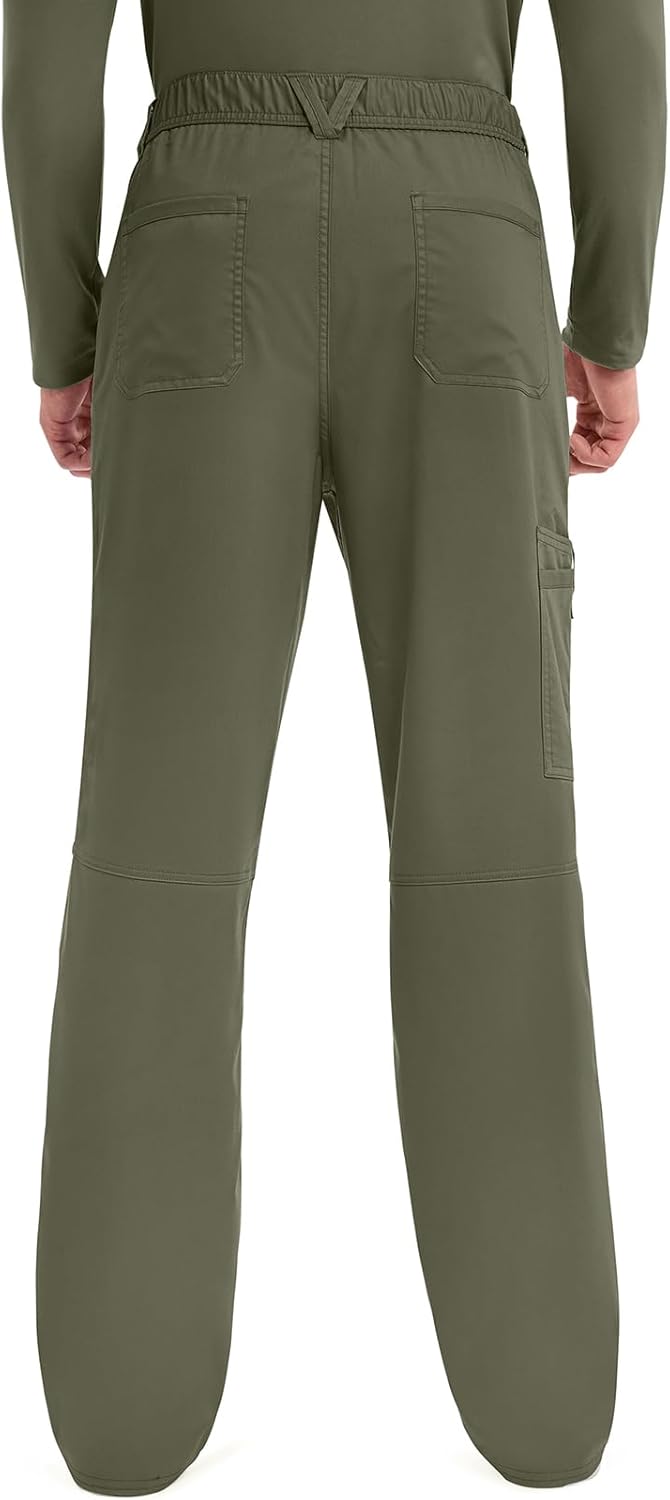 Cherokee Mens Scrub Pants with Cargo Pockets, Two-Way Stretch Modern fit Button Closure with Inside Drawstring Pants - WW140 - Image 5