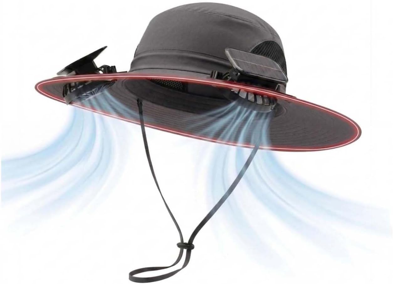 Solar Power Fan Hat for Men Women Beach Gear Travel Necessities Wearable Fans