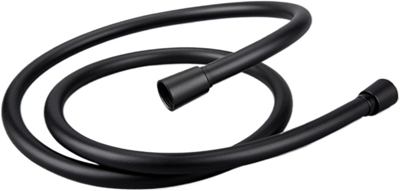 Gkirqvpe Pvc 1M Black Shower Hose, Flexible Shower Hose Stainless Steel Pvc Pressure Silver Black 1M-2M 1/2 Inch Universal