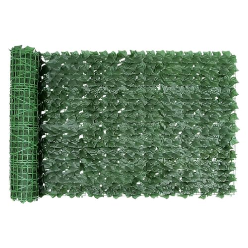 XIANNVV Künstliche Efeu Garten Sichtschutz, 1 x 3 M Balkon Blätter Zäune Sichtschutz, Kuenstliche Hecken Zaun und künstliche Efeu Blatt Dekoration für Weinblatt-Dekoration, Wandzaun, UV-beständig