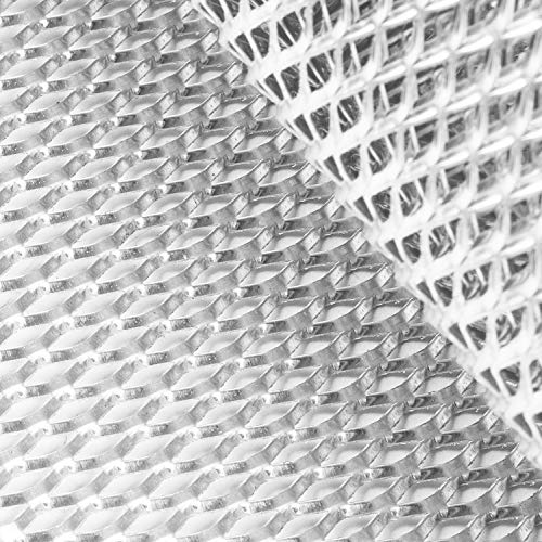 Image of AggAuto Universal 40 inchx13 inch Car Grill Mesh - Aluminum Alloy Automotive Grille Insert Bumper Rhombic Hole 4x8mm, One of the Most Multifunctional Shape Grids Silver