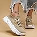 Women Running Shoes Mens Womens Fashion Gym Tennis Sport Jogging Mesh Sneaker Slip On Ultra-Sock Knit Soft Sole Breathable Lightweight Casual Walking Shoes Unisex Sneakers Khaki