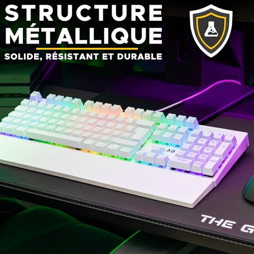 Tastiera meccanica The G-Lab KEYZ RUBIDIUM Bianco Azerty Francese - Tastiera gaming - Immagine 5