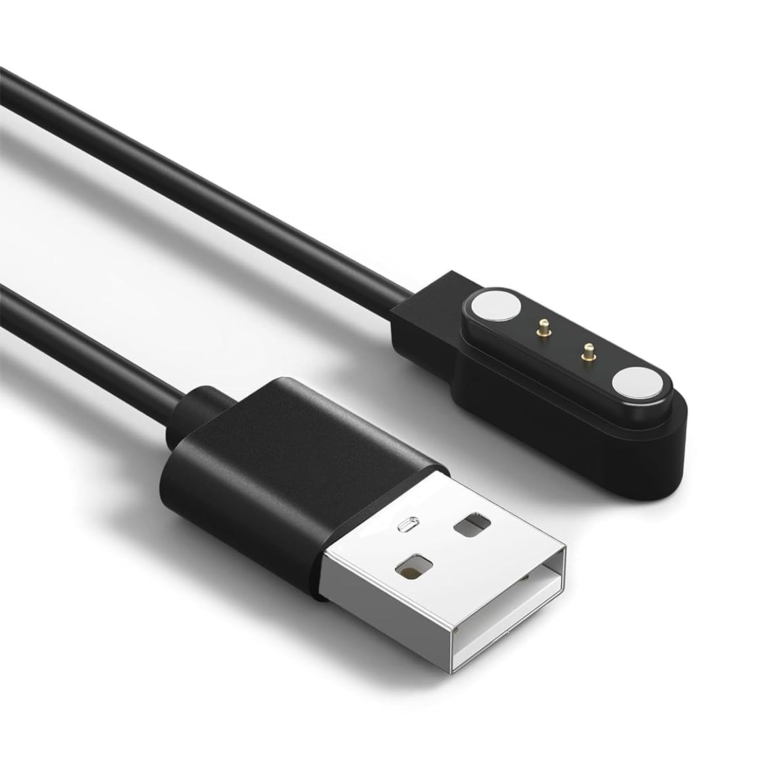 Smartwatch USB All Type Charging Cable Compatible with boAt Fire Boltt Noise Dizo beatXP Fastrack pTron Universal Magnetic Safe Charging for All 2 Pin Watch Models Durable Accessory Pro Black-image-34