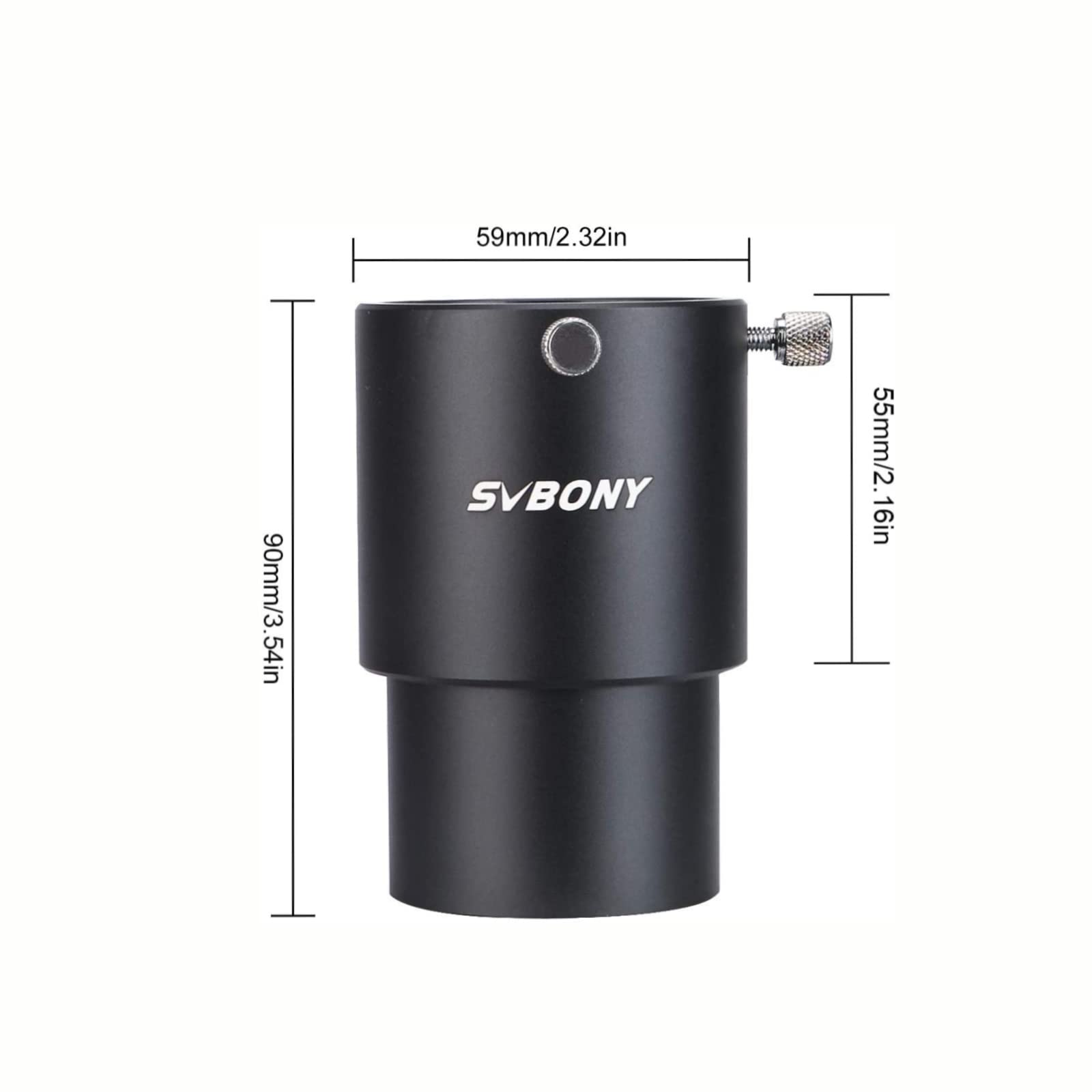 Adattatore Telescopico 2" A 1.25" - Anello In Metallo Per Oculari E Fotocamera, Nero