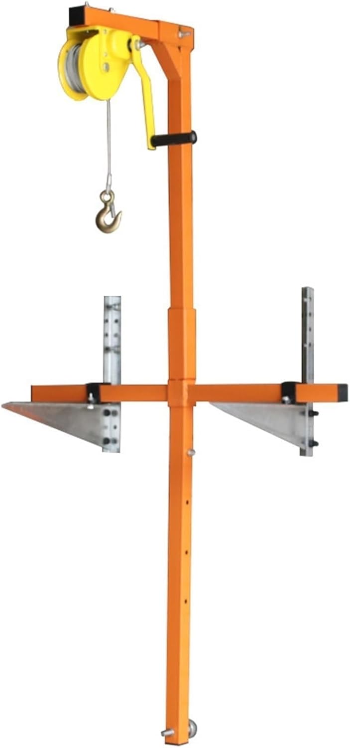 Heavy-Duty Air Conditioner Hoist with Lifting Bracket & Manual Winch - 150kg Capacity 25m Rope Complete Installation Kit for Safe Outdoor Unit Mounting