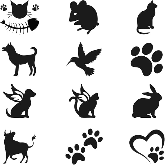 EBONY Personalized Pet Memorial Garden Stones for Dog or Cat Headstone Custom Pet Memorial Stone Customize with Name and Date Message Gift for Loss of Dog & Cat Lover (Icon+Name)