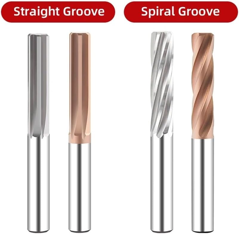 Tungsten Steel Reamer Straight Groove Reamer 2 3 4 5 6 7 8-20mm H7 Hardened Steel CNC Tool Metal Cutter Carbide Machine Reamer(Straight Coating,10x100)