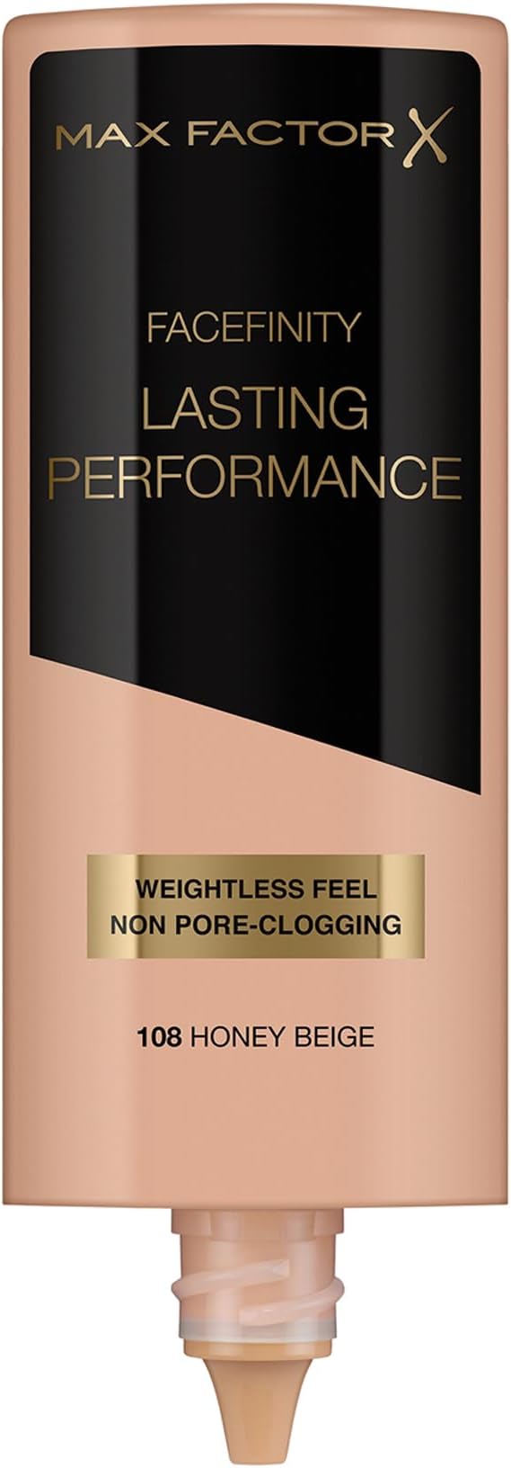 Max Factor Lasting Performance Liquid Foundation, 108 Honey Beige, Full Coverage, Flawless and Radiant Finish, Lightweight Formula, Smudge Resistant, Non Pore-Clogging, Fragrance Free, 35ml