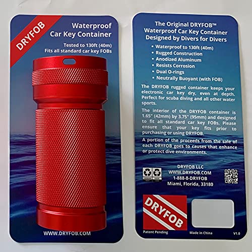Dryfob Waterproof Car Key Container, Case, Holder - For Scuba Diving And Watersports. Rugged Aluminum. Rated To 330Ft(100M) #TOP7