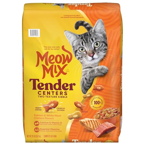 Meow Mix Tender Centers Salmon & Chicken Flavors, Dry Cat Food, 20 Pound Bag