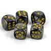 WeLoveBeads Cube 16 mm W6 in Silver/Yellow Dots - Made in Germany - Pack of 5