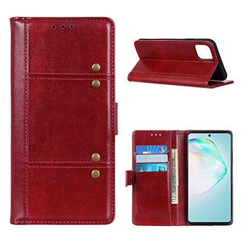 UKDANDANWEI Capa para Galaxy A91, elegante capa flip de couro PU com compartimentos para cartões, fe