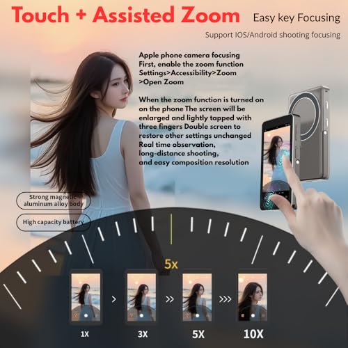 Image of Yantralay Magnetic Touch Screen Selfie Monitor for Smartphone | Display with 2300mAh Battery | Compatible with i-Phone 17 /16 /15 & Android | Mobile Vlogging & Live Streaming Accessories