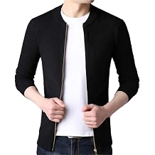 Men's solid sweater knit jacket warm sweater coat cardigan sweater