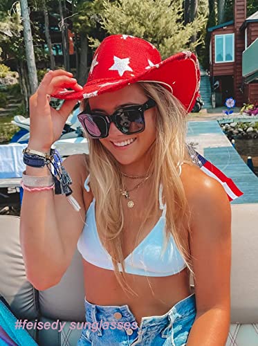 FEISEDY Vintage Women Butterfly Sunglasses Designer Luxury Square Gradient Sun Glasses Shades B24863