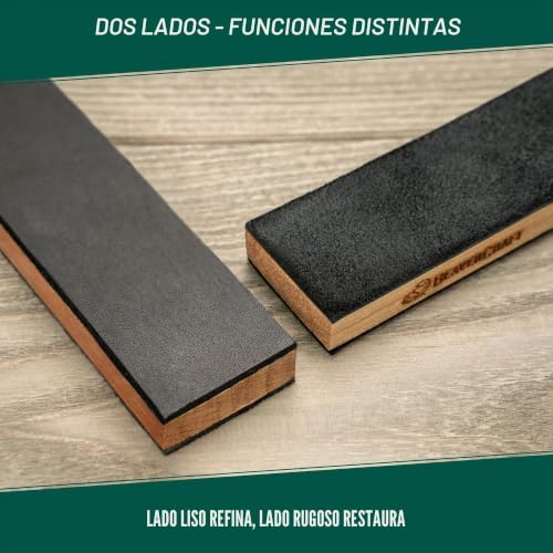 Miniatura 4 de Beavercraft Strop De Cuero Para Afilar Cuchillos Ls9p02 - Kit De Estropping Con Compuesto De Pulido - Afilador De Cuchillos De Cuero - Bloque De Afilar De 2 Lados