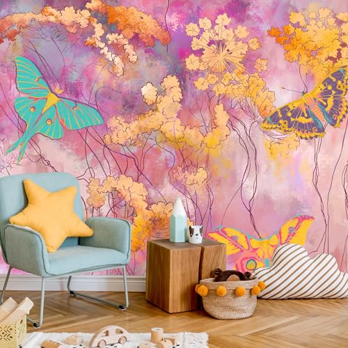 Papier peint effet 3D intissé rose Muralo pour cacher défauts mur