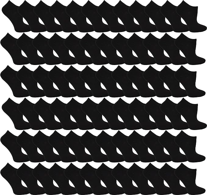 48 Pairs Ankle Socks for Men Bulk Wholesale (Black, Mens (Size 10-13, Shoe Sizes 7-12))-image-47
