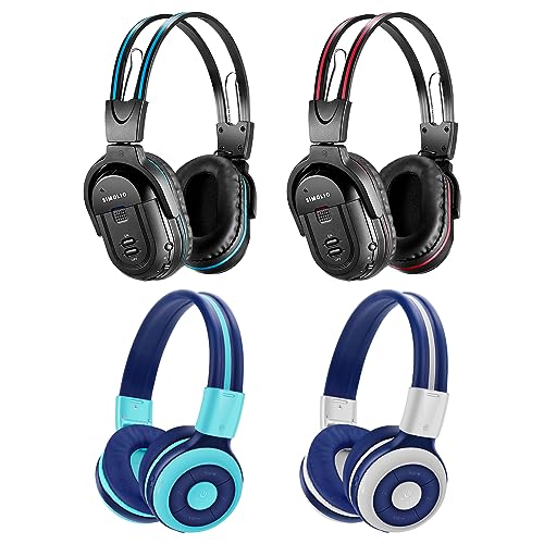SIMOLIO Wireless IR Headphones for Car DVD and Bluetooth Headphones for Kids, Infrared Headphones Compatible with Honda Odyssey & uConnect VES & Dodge Grand Caravan & Chevy Suburban 2006-2022