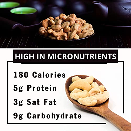 Image of LAFOOCO Roasted Unsalted Cashews 2.2 lb (1kg), Bulk No Salt Added Nuts | Whole cashew kernels roasted with no salt added. Premium Vietnamese nuts for healthy diets and baking. Bulk resealable jar.