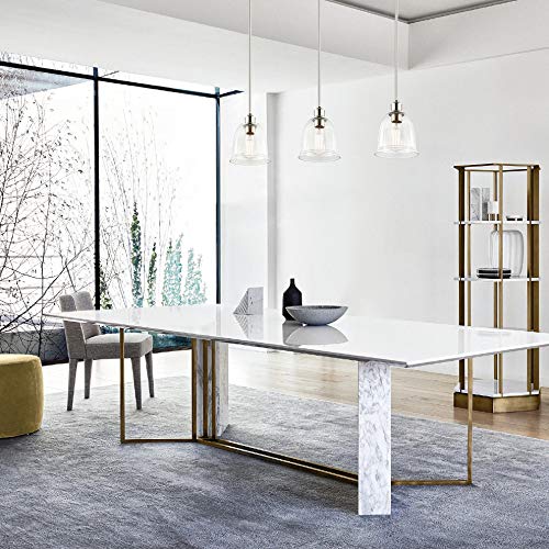 Light Society Austin Pendant Lamp, Satin Nickel Finish With Handblown Clear Seeded Glass Shade, Adjustable Modern Lighting Fixture For Kitchen Island, Dining Room And Bedroom (Ls-C242-Sn) #TOP4